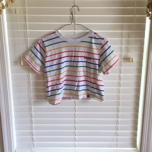Rainbow Striped Dickies Cropped Shirt